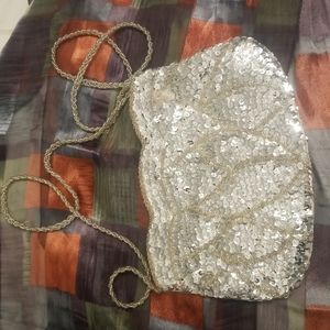Vintage silver sequin purse